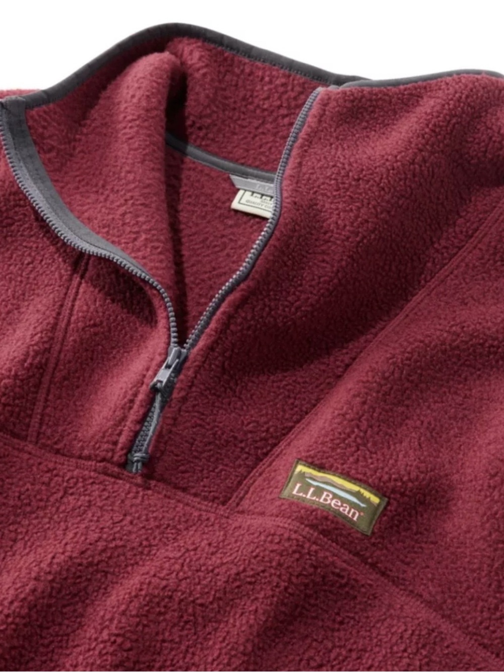 L.L. Bean Burgundy Men's Katahdin Fleece Pullover Size M